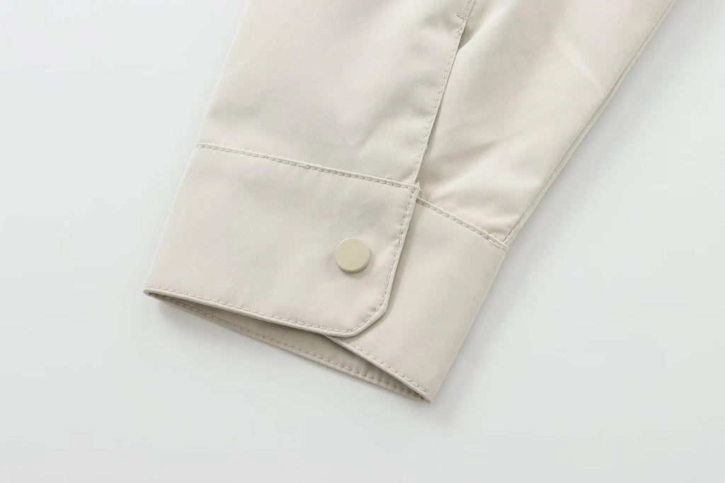 DUOPERI Women Fashion Spring Autumn Solid Jacket with Hat Long Sleeves Female Chic Lady Casual Outfits