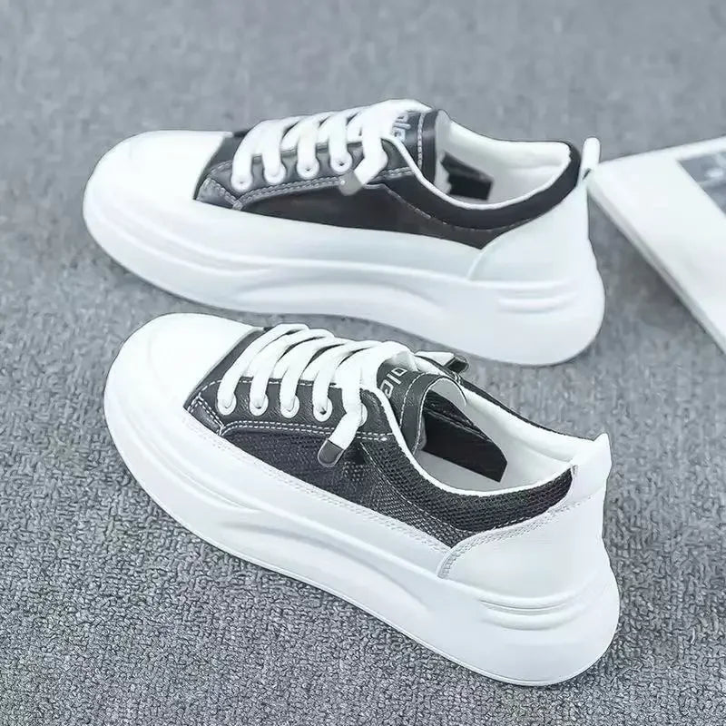 2025 Fashion Mesh Casual Shoes Flats Women Lace Up Dames Sneakers Platform Round Toe Zapatillas Casual Mujer for Summer Spring