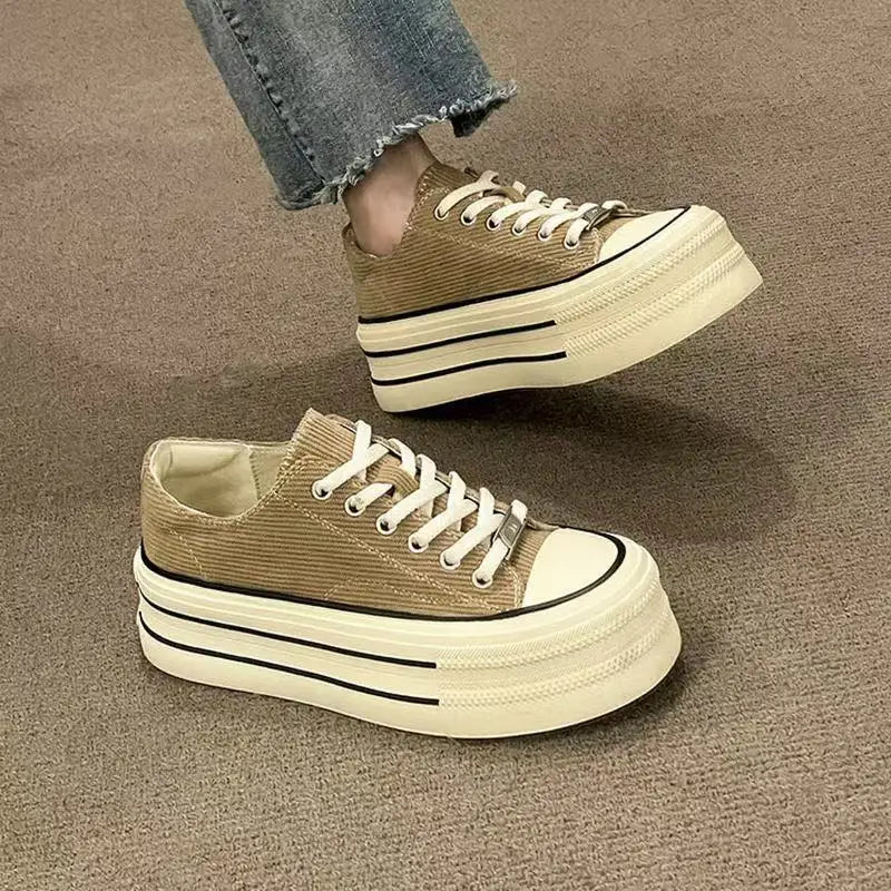 Canvas Shoes Women Spring Summer Casual Walking Platforms Vulcanized Shoes Ladies Fashion Chunky Sneakers Zapatos Para Mujer