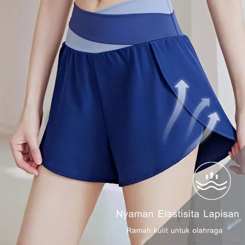 High Waist Workout Skorts for Women - Quick Dry Breathable Yoga Skirt Shorts, Anti-Ride Running Fitness Wear with Inner Liner"