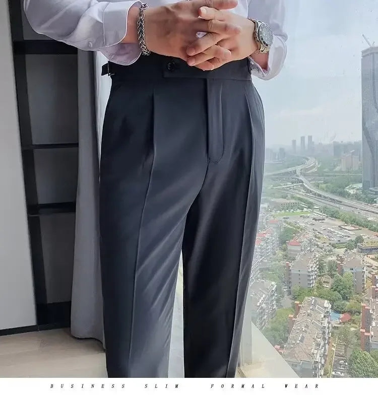 Men's Straight-leg High-waisted Casual Suit Pants High-end Feelslims Slimming Effective Spring Autumn Seasonal Pants