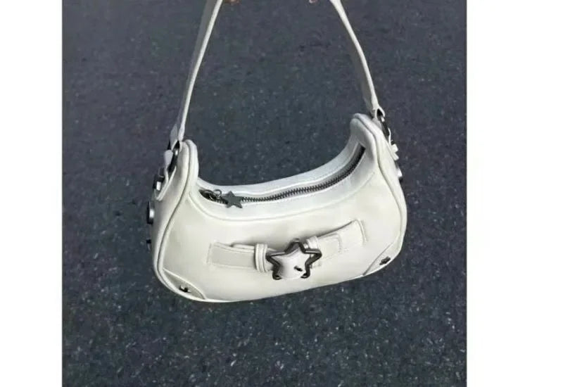 Handbag, women's small bag, mobile phone bag new high-end feeling, autumn retro denim star girl shoulder bag niche hand bag