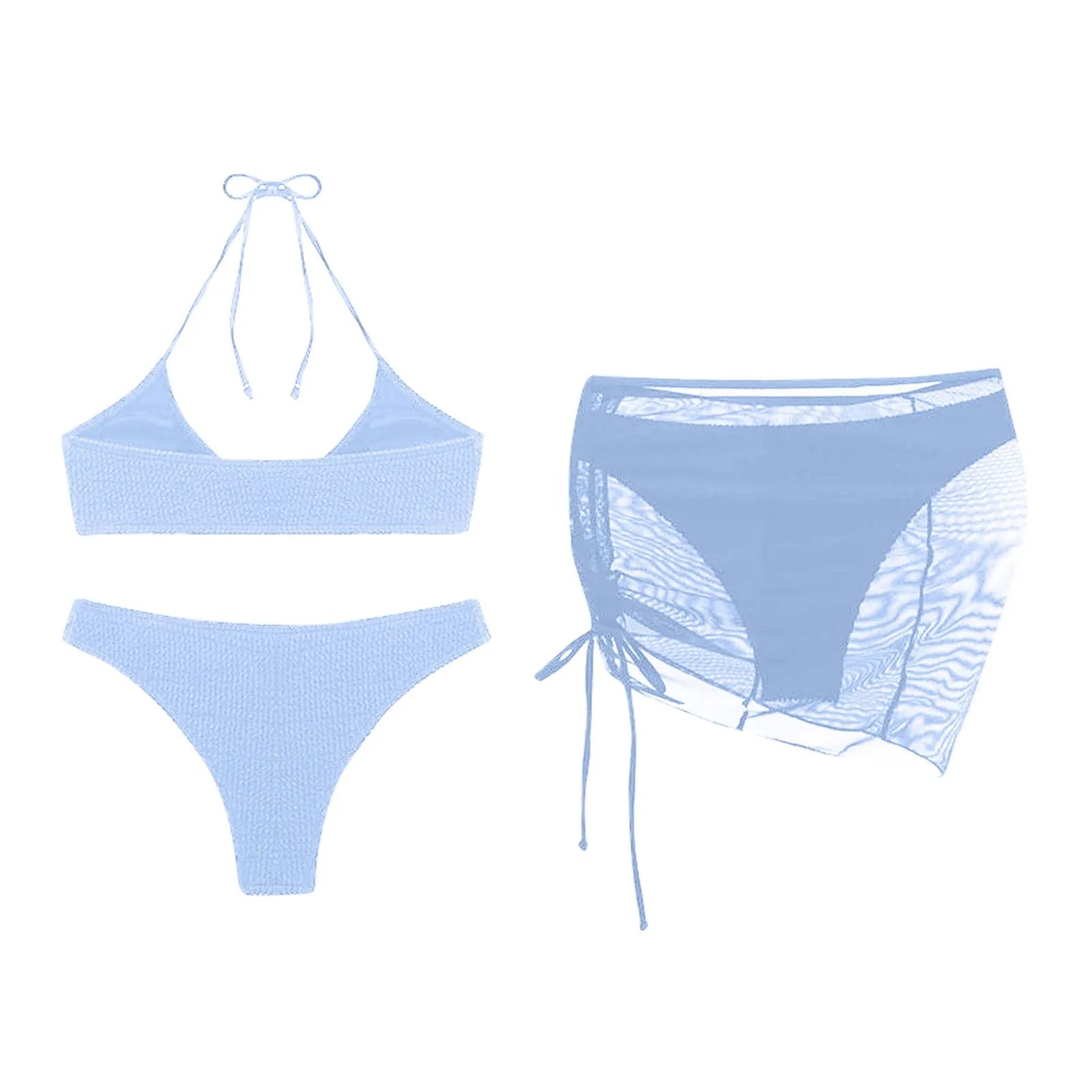 Women'S Summer Beach Swimwear Bikini Cover Up Four Piece Sexy Mesh Cover Up Three Pointed Bikini Swimsuit Fashion Beachwear