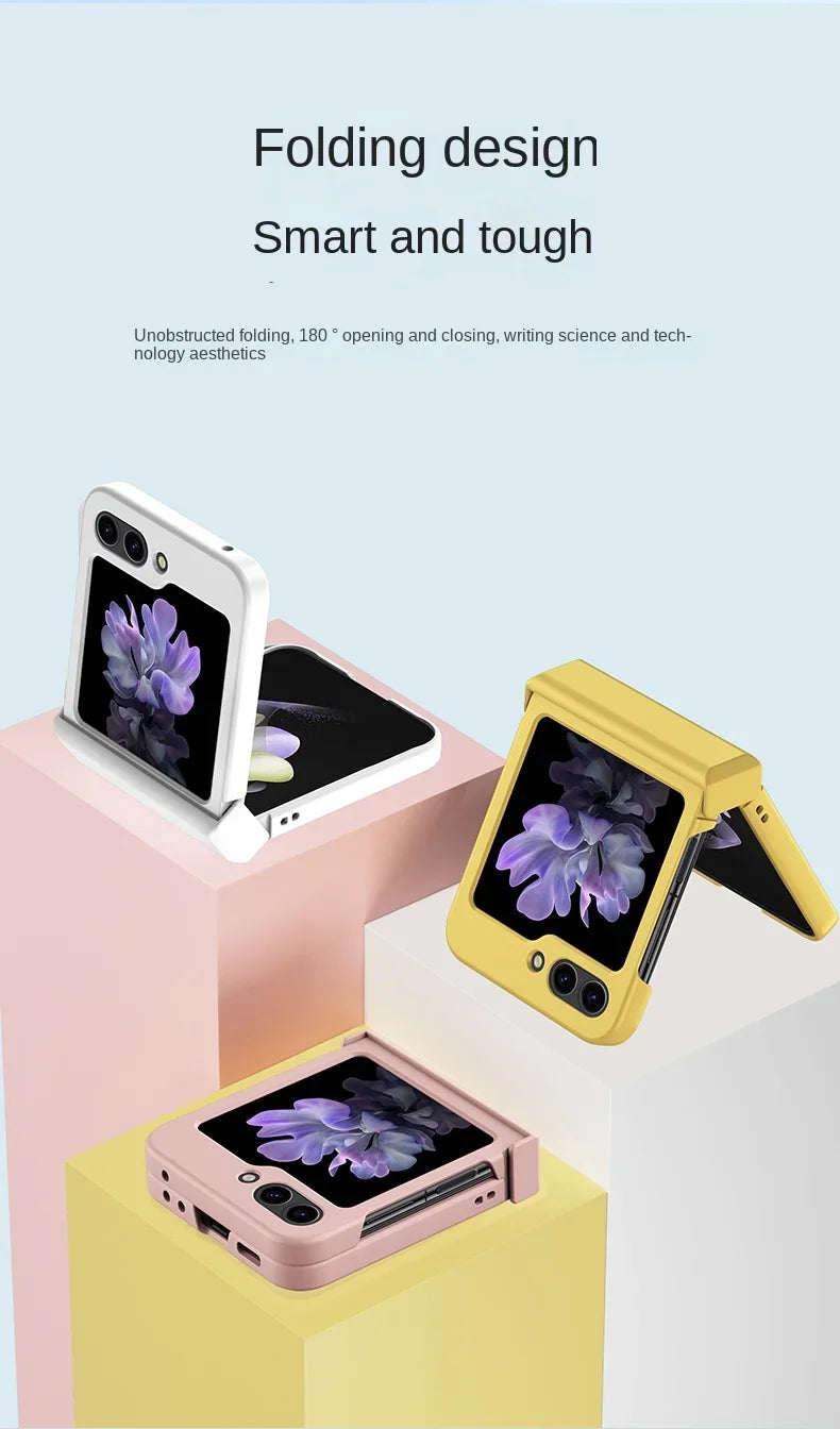 Skin Feel Hard Shell Phone Case for Samsung Galaxy Z Flip 6 5 4 3  Flip6 Flip5 Flip4 Flip3 5G Hinge Protection Shockproof Cover