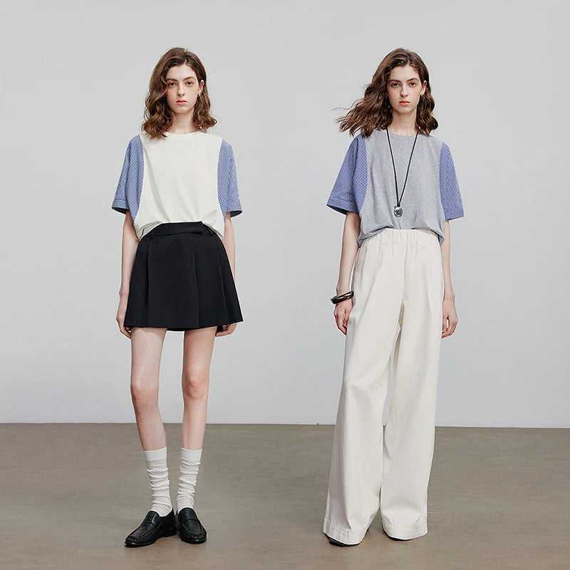 TOYOUTH Women Short Sleeve T shirt 2025 Summer New Casual Tops 8521071