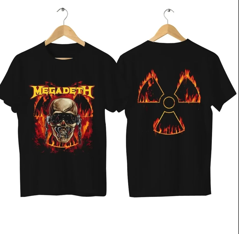 2025 women Megadeths T Shirt Casual Rust in Peace T-shirt Graphic Oversized Sports Tees Tops Breathable Comfortable Streetwear