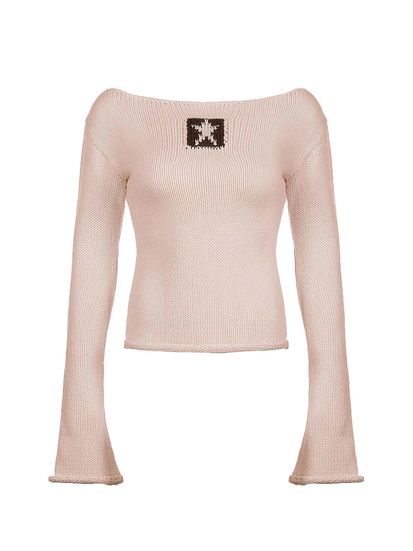 European style Y2K design sense of color contrast knitted pullover street everything with Spice Girl personality woolen top lady