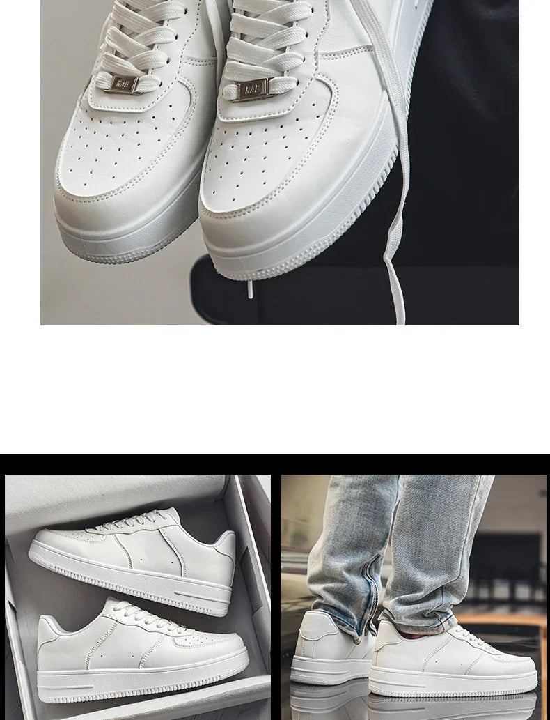Autumn/Winter Black Casual Men's Shoes Air Force Sports Number 1 Black Kitchen Trendy Shoes Winter Rubber Outsole China Made