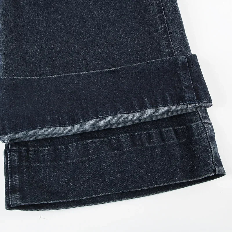 American Retro Low Waist Bell Bottom Jeans Women Summer Fashionable Versatile Casual Long Pants Washed Effect Classic Style