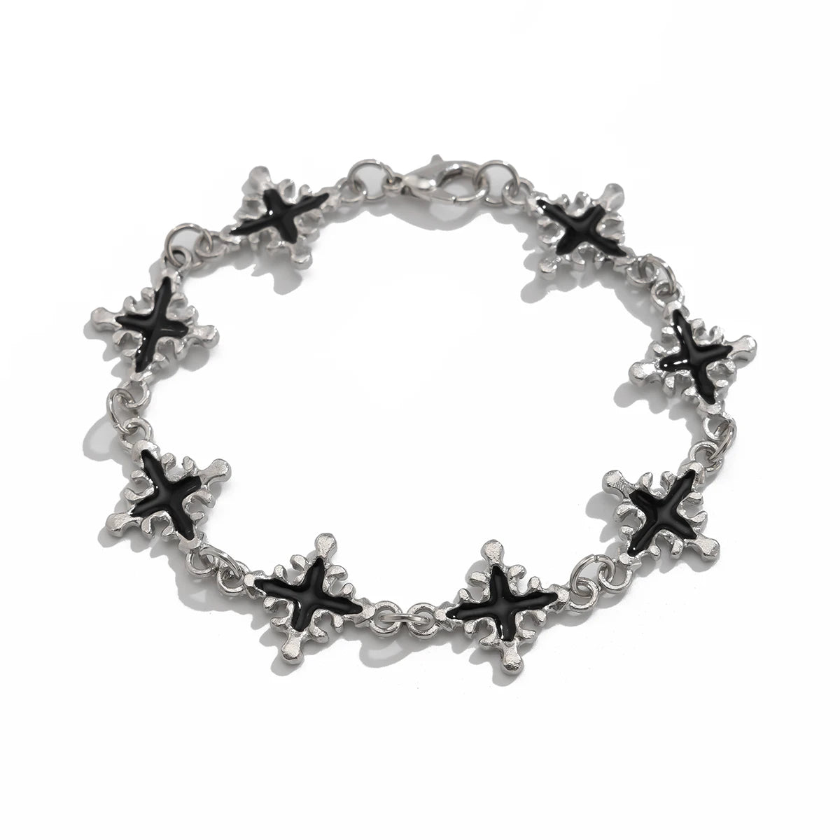SHIXIN Trendy Vintage Jesus Cross Charm Bracelet for Man Hip Hop Silver Color Bangles on Hand Christian Jewelry Daily Accessory