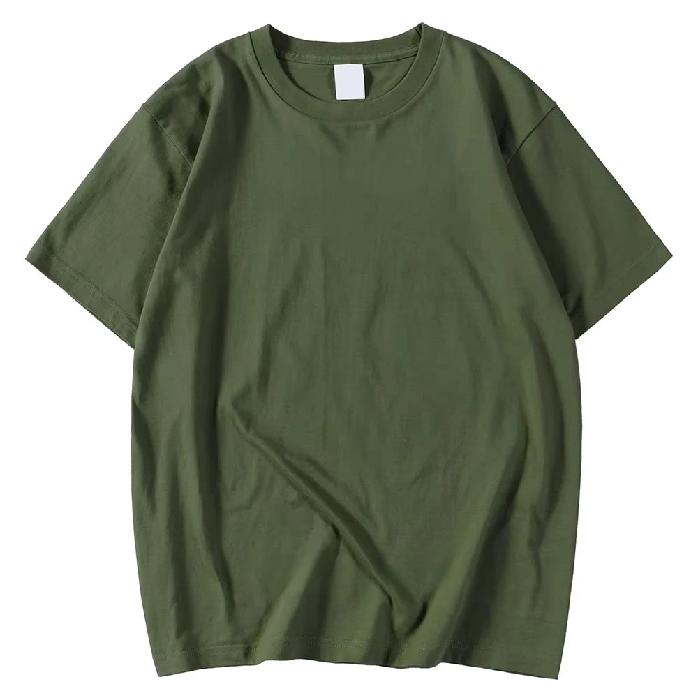 New Candy Color 100% Cotton T-Shirts Men Women 14 Colors Oversized Short Sleeves High Quality Brand Tee Clothing Soft T Shirts