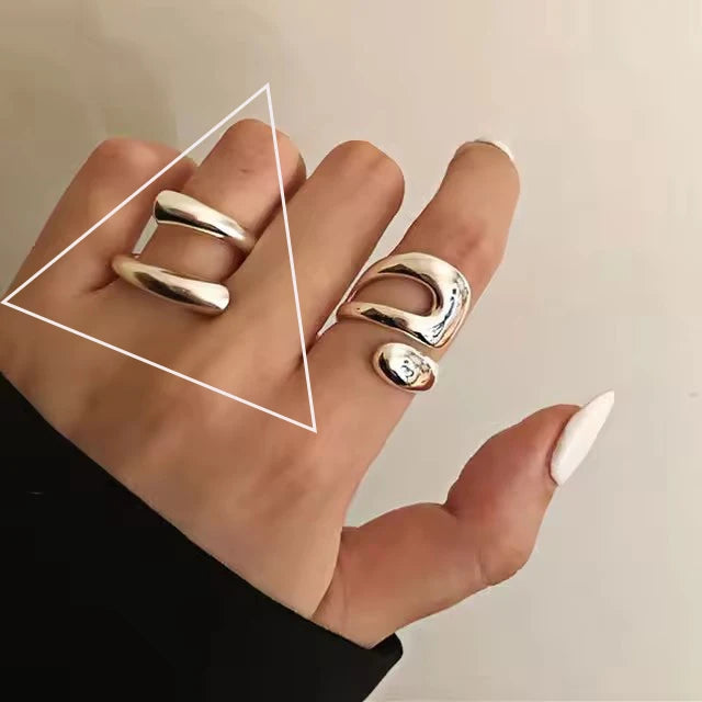 VENTFILLE 925 Sterling Silver Irregular Ring for Women Geometry Versatile Minimalism  Accessories Jewelry Gift Dropshipping