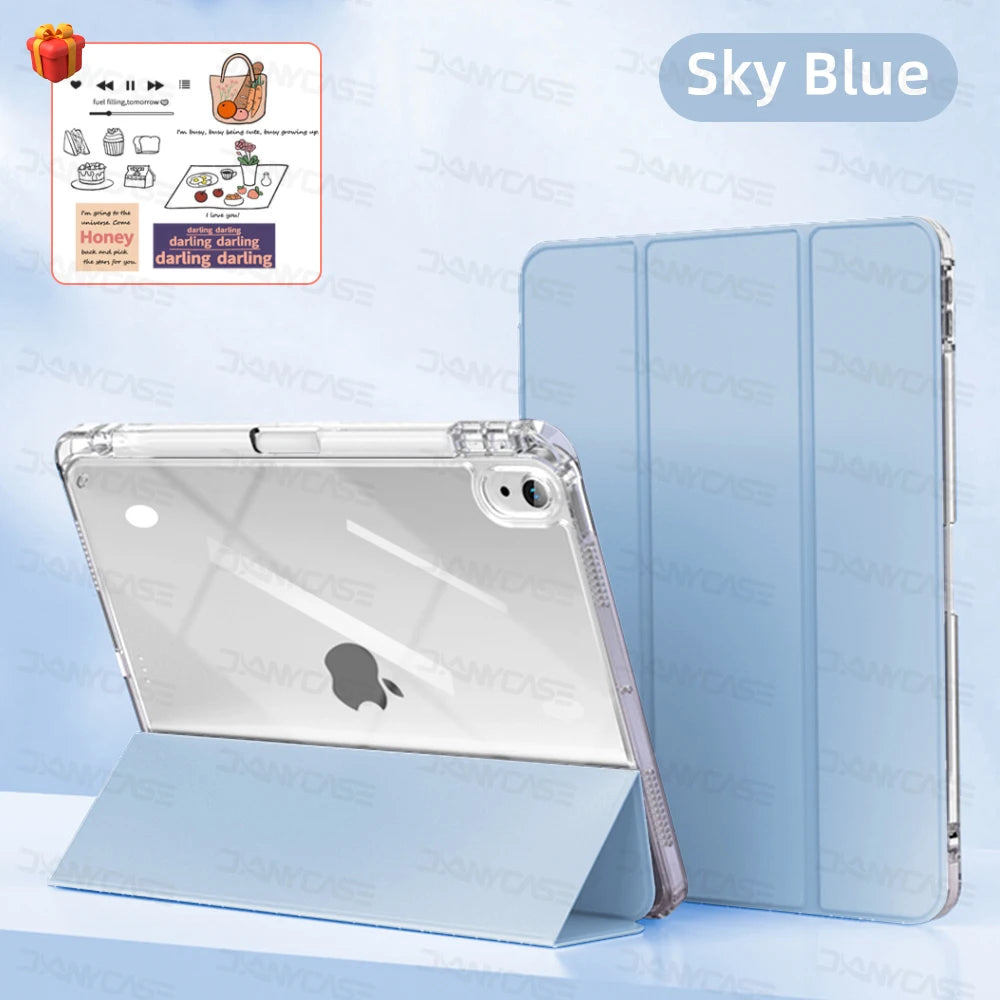 Transparency Case for 2024 iPad Pro 13in 11in M4 Air 11-inch 13-inch M2 iPad 10th Gen 10.9 Air 4/5 iPad 7/8/9th 10.2 5/6th 9.7in