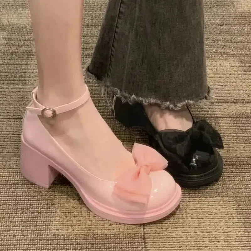 French Mary Jane Women's 2025 Spring Unique Gentle High Heels Versatile British Style Small Leather Shoes for Evening Wear