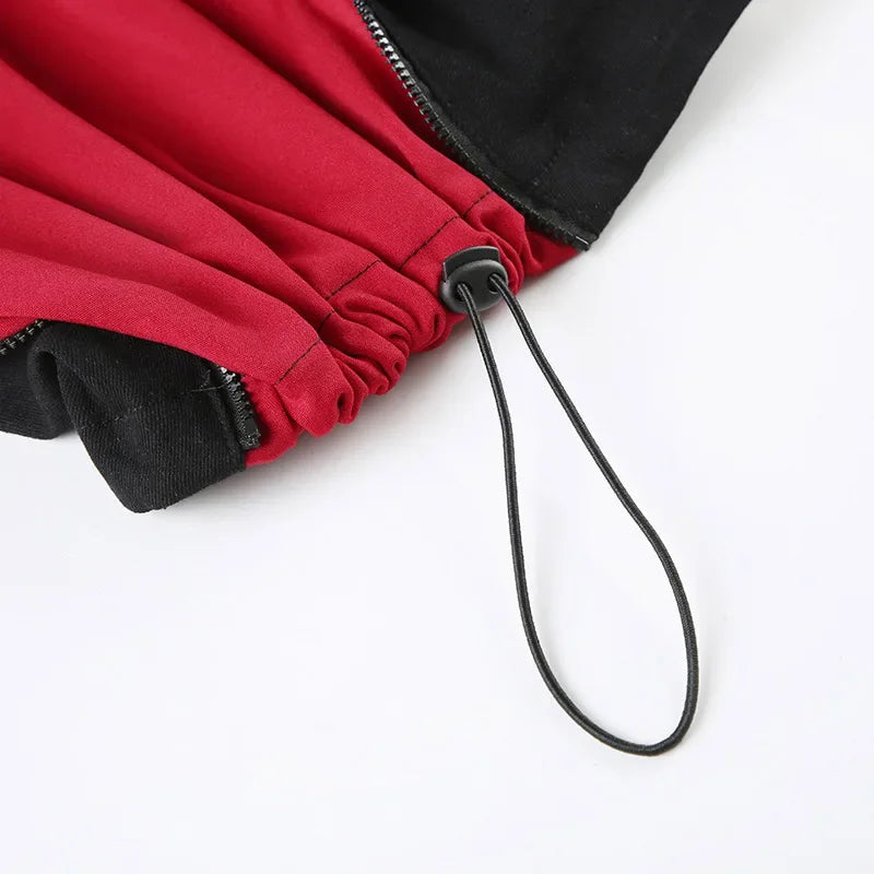 Women's Hip Hop Two-tone Patchwork Low Rise Zipper Denim Pants Baggy Wide Leg Dragging Designer Trousers High Street Jeans Pants