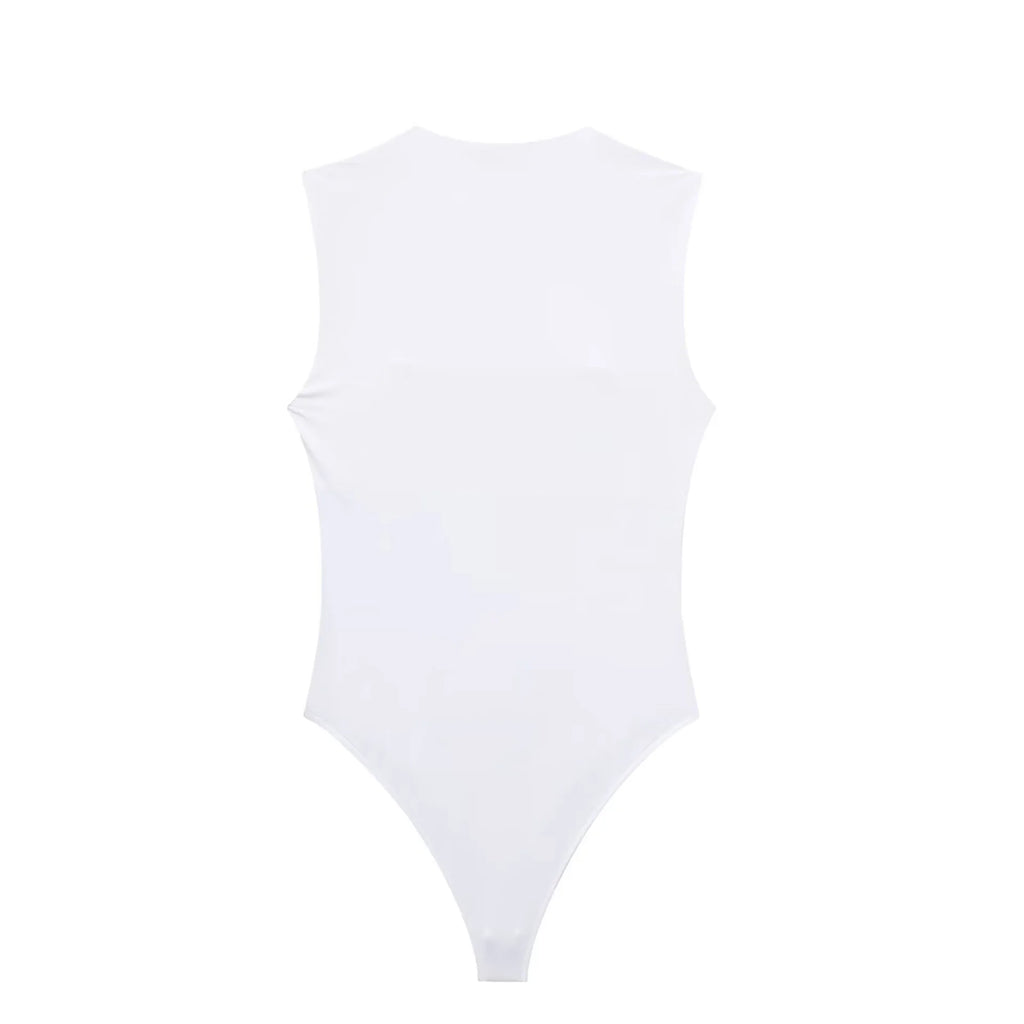 Black Body Woman Sleeveless White Bodysuit Women Square Neck Summer One Piece Swimsuits Sexy Lingerie Women's Bodysuit