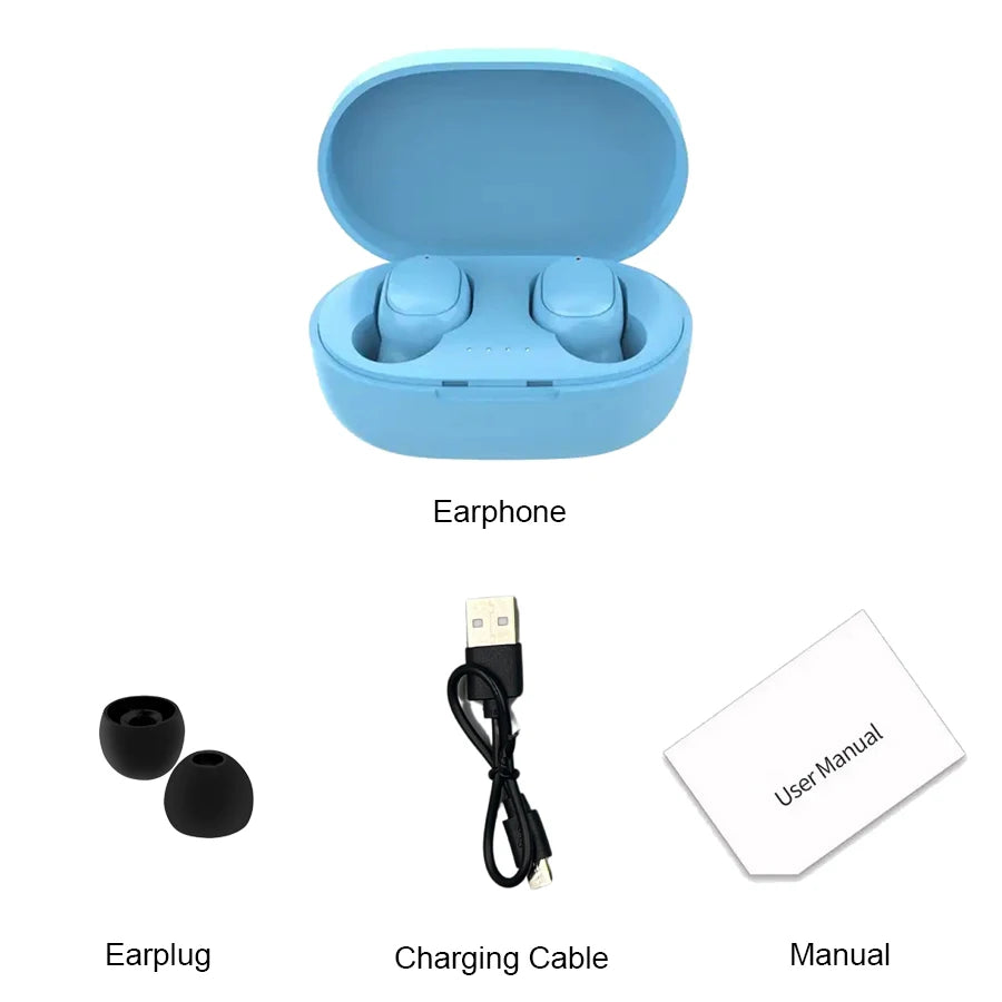 TWS A6S Wireless Bluetooth Headset Earbuds Noice Cancelling Earphone Bluetooth Headphones with Mic for Huawei Xiaomi Redmi