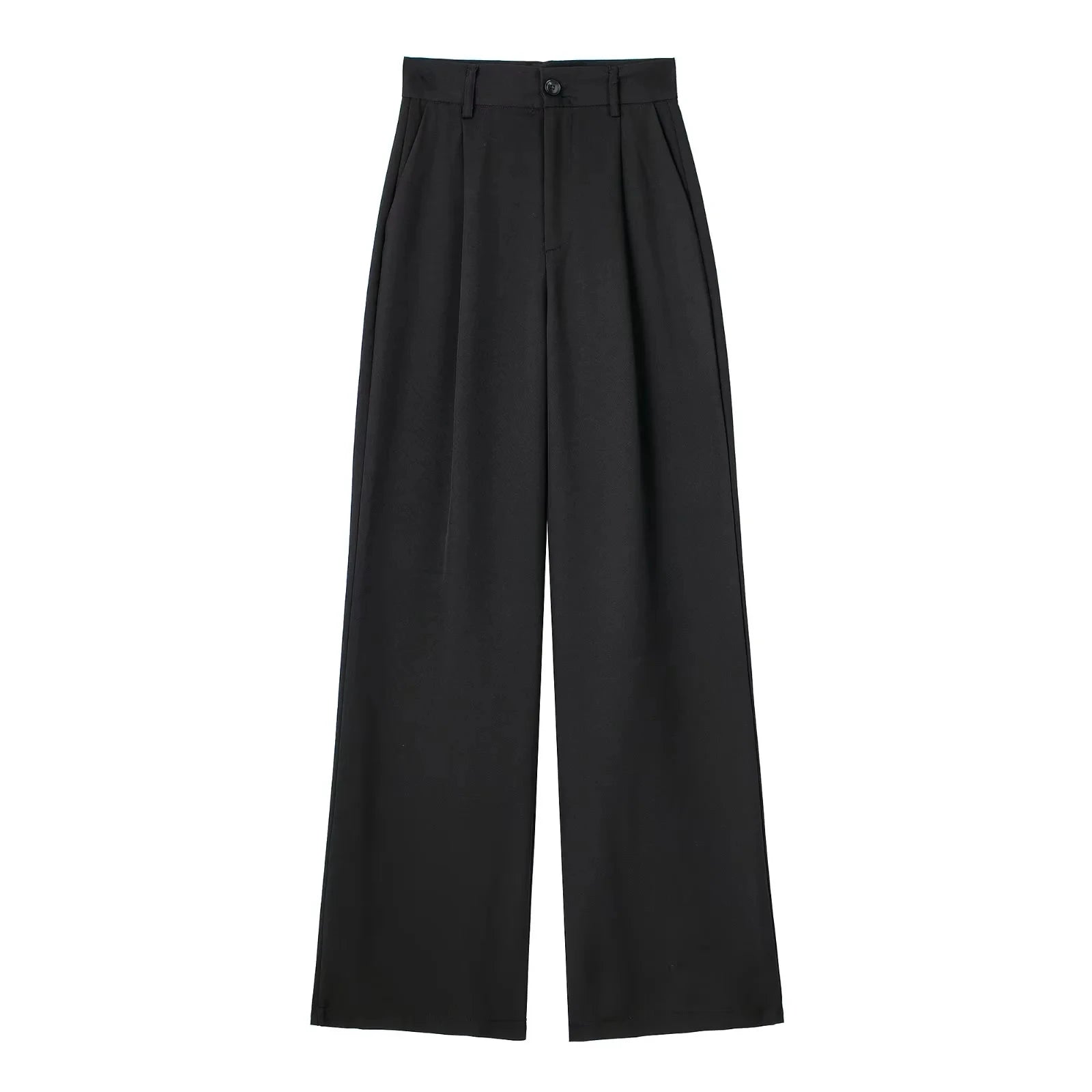 TRAF Women's Formal Pants Office Wear Women Striped Grey Black Pants Woman High Waist Baggy Suit Pants Casual Wide Leg Trousers
