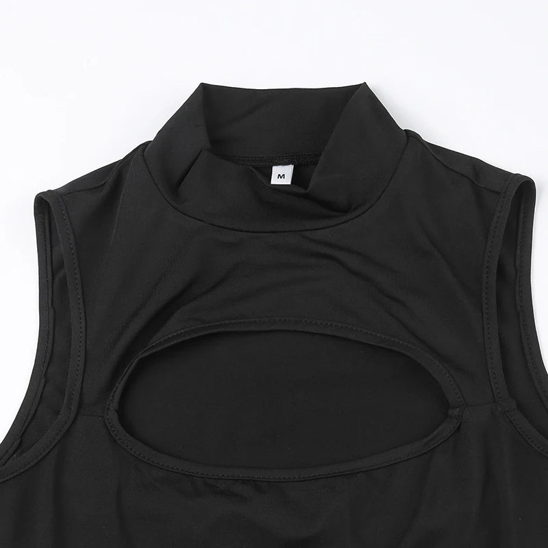 Rockmore Hollow Out Bodysuit Rave Clubwear Lingerie Enchanting Sexy Body Overalls Tops Women Streetwear Backless Jumpsuit Black