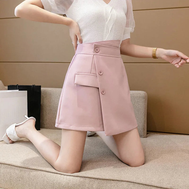 Skirts Women Autumn New Arrival High Waist Design Asymmetric Fashion Korean Style Office Female Hot Sale Chic Solid Romantic Ins