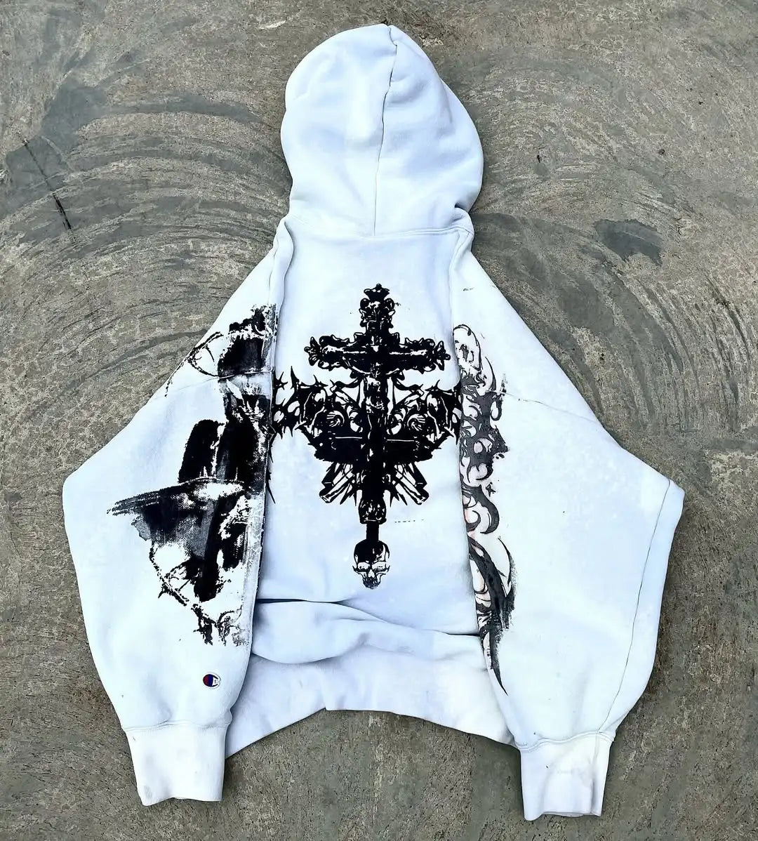 Niche Abstract Art Graffiti Watercolor Painting Oversized Printed Cotton Sweatshirts Men and Women Popular Street Tops Hoodies