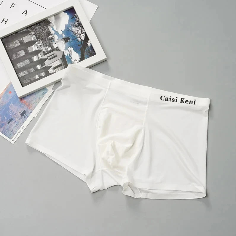 5 PCs Men's High Elastic Plain Color Comfortable Boxer Briefs Panties Breathable Pantyhose