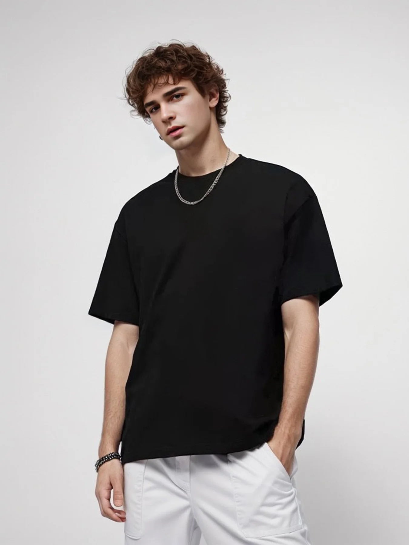 Sypcman Oversized T-Shirt 9.9oz 280 Grams Heavy High Qualtity Men Short Sleeve Tee Cotton Solid Color Customized OEM Streetwear