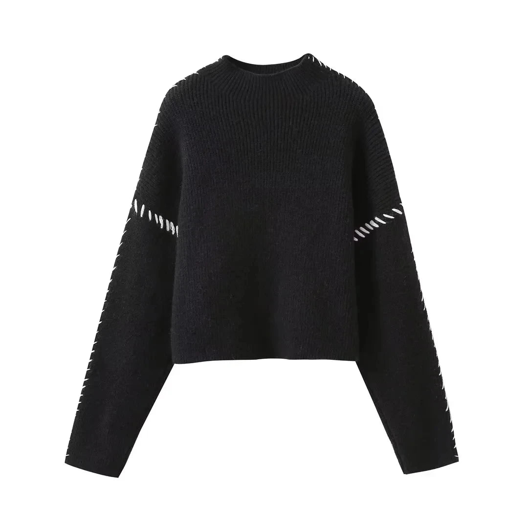 ZaZevity Autumn Winter Oversize turtleneck Sweater Loose Slimming Casual Design Sense Fashion Knit Top Outerwear