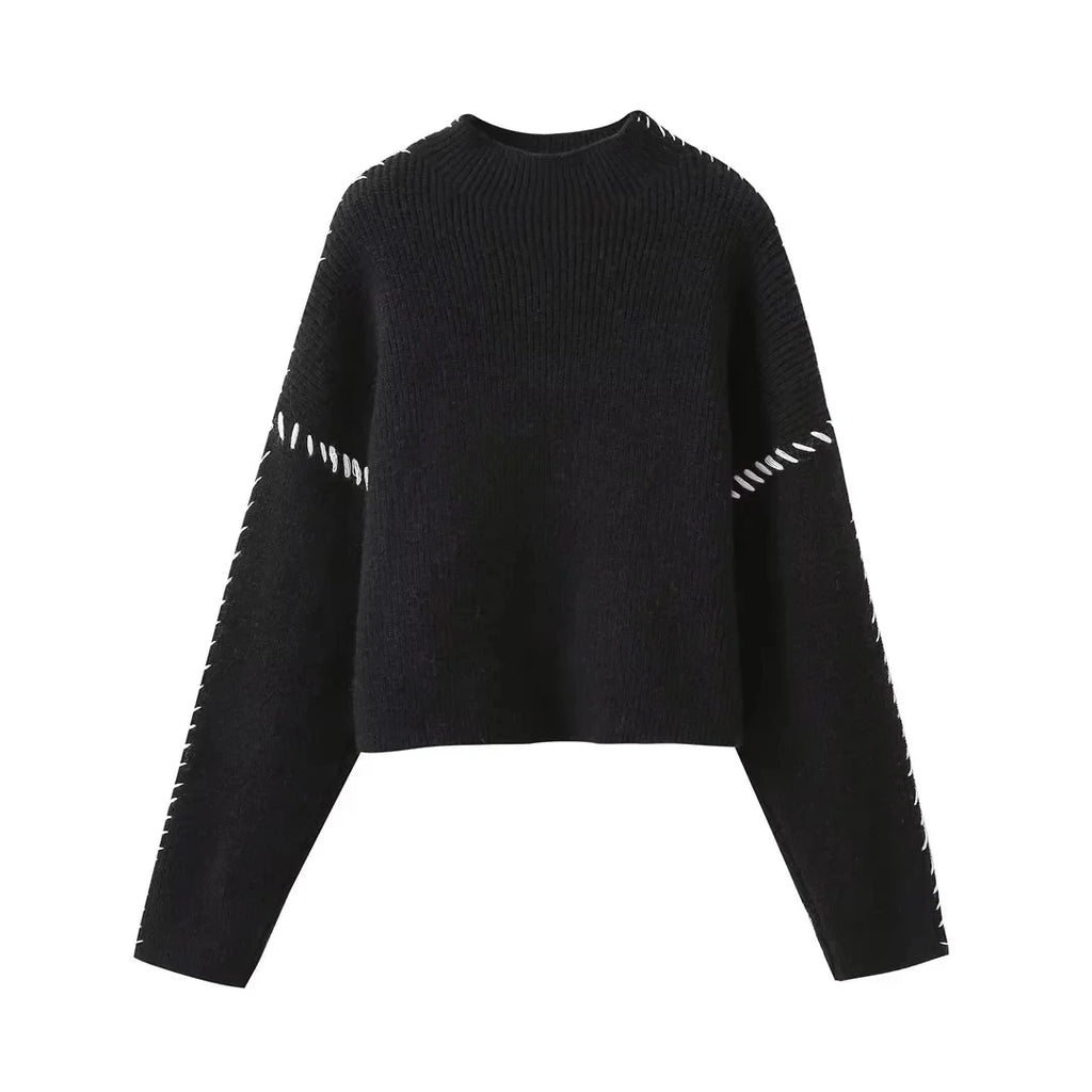 ZaZevity Autumn Winter Oversize turtleneck Sweater Loose Slimming Casual Design Sense Fashion Knit Top Outerwear