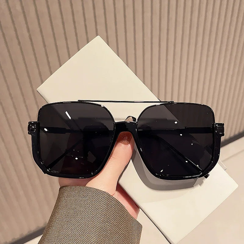 2025 New Vintage Oversized Sunglasses Fashion Men Women Square Shades Eyewear Trendy Ins Popular Brand Design UV400 Sun Glasses