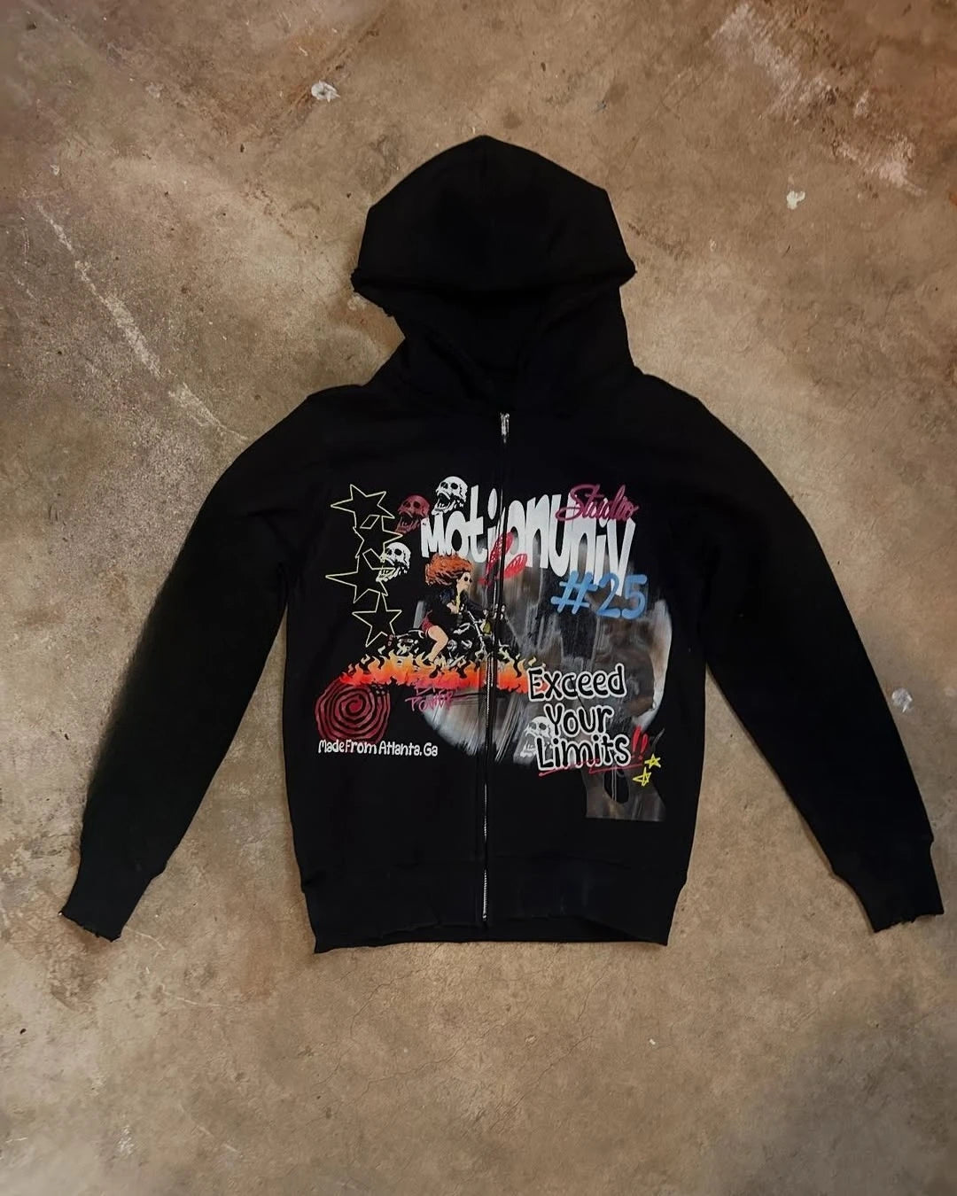 Niche Abstract Art Graffiti Watercolor Painting Oversized Printed Cotton Sweatshirts Men and Women Popular Street Tops Hoodies