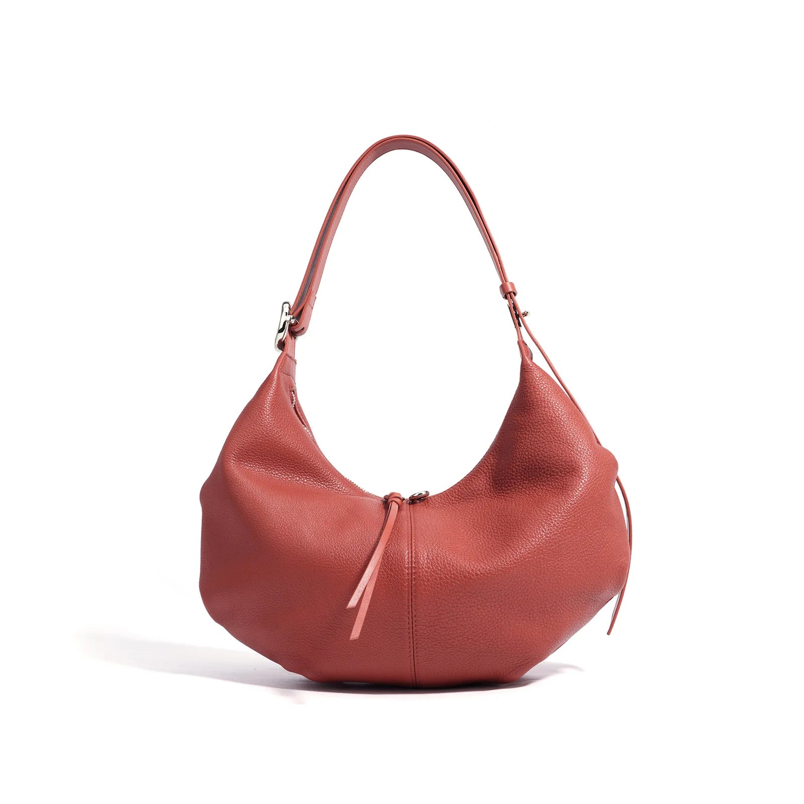 New Large Capacity Beige Grey Color Hobo Tote Elegant Natural Cow Leather Women Handbag Travel Underarm Shoulder Bag