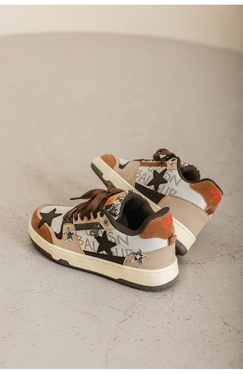 2025 New men's vulcanized casual shoes Lace outdoor men's sneakers Comfortable shoes Breathable modern men's skateboarding shoes
