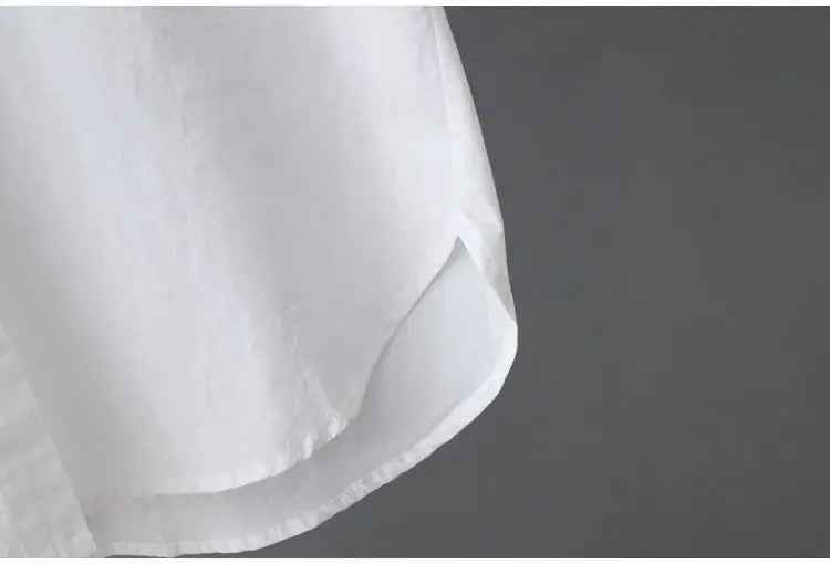 Summer Korean Style Solid Cotton Chic Women's Shirt Casual Loose All Match Office Lady Blouse Female Short Sleeve Blusas Mujer