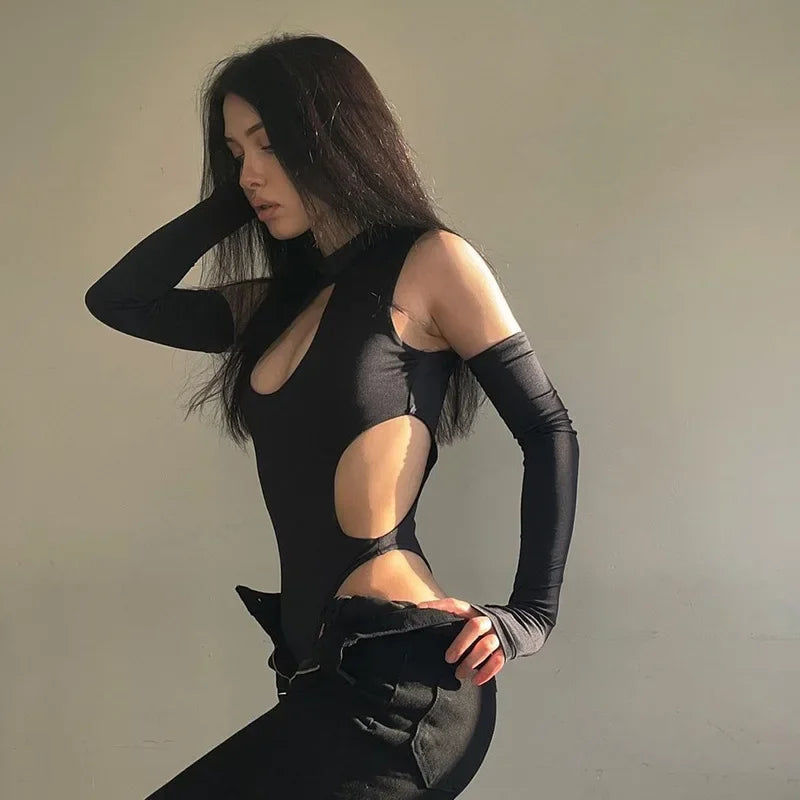 Sexy Summer Onesie Long Sleeve Women's Fashion Y2K Top And Bottoms Pure Desire Spicy Girl Cute Cat Patterned Women's Jumpsuit
