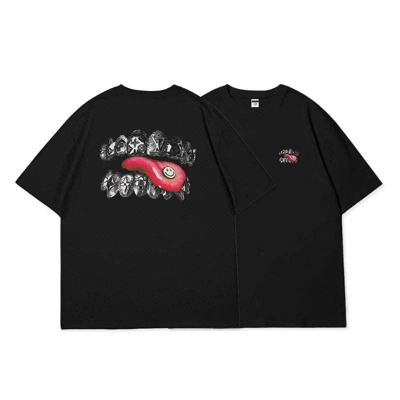Men's and women's Short-Sleeved T-shirts Funny Abstract Pattern T-shirts 100%Cotton Streetwear Casual Fashion Oversized T-shirts