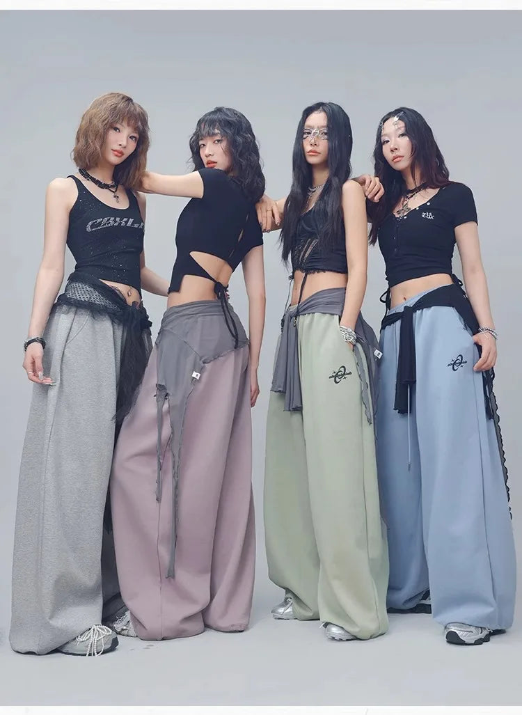 CBXLAB Street Dance Women'sPurple 'King Long Pants' hip-hop streetwear sporty jazz soft and skin-friendly casual pants