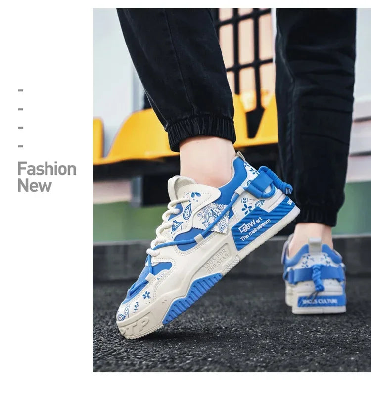 2025 New Summer Men's Shoes Original Casual Flat Shoes Sport Thick Bottom Increased Height Bread Trendy Shoes Skateboard sneaker