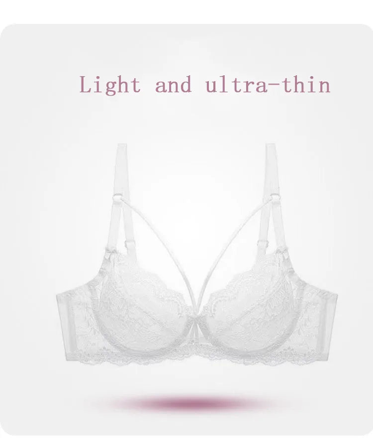 Logirlve Top Ultra-thin Underwear Set Push-up Bra And Panty Sets Hollow Brassiere Gather Sexy Bra Transparent Lace Lingerie Set