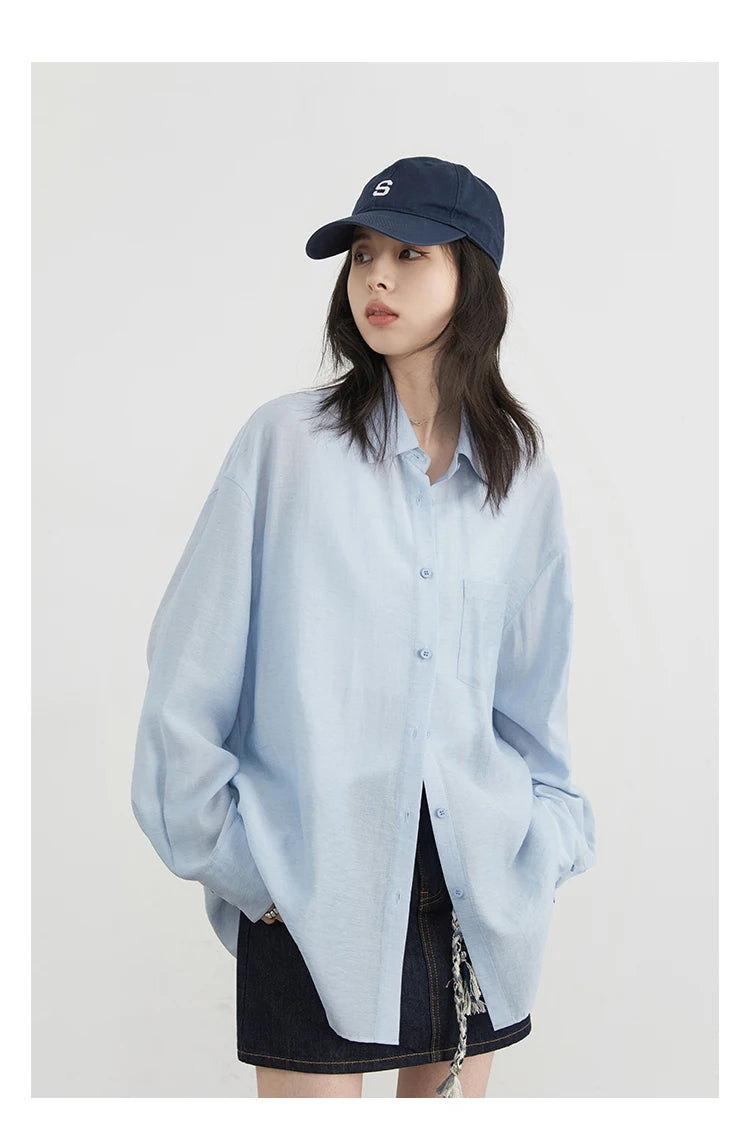 CHIC VEN Women Long Sleeve Shirts Solid Loose Casual New Style Design Back Hollow Out Shirt Female Blouse Spring Summer 2025