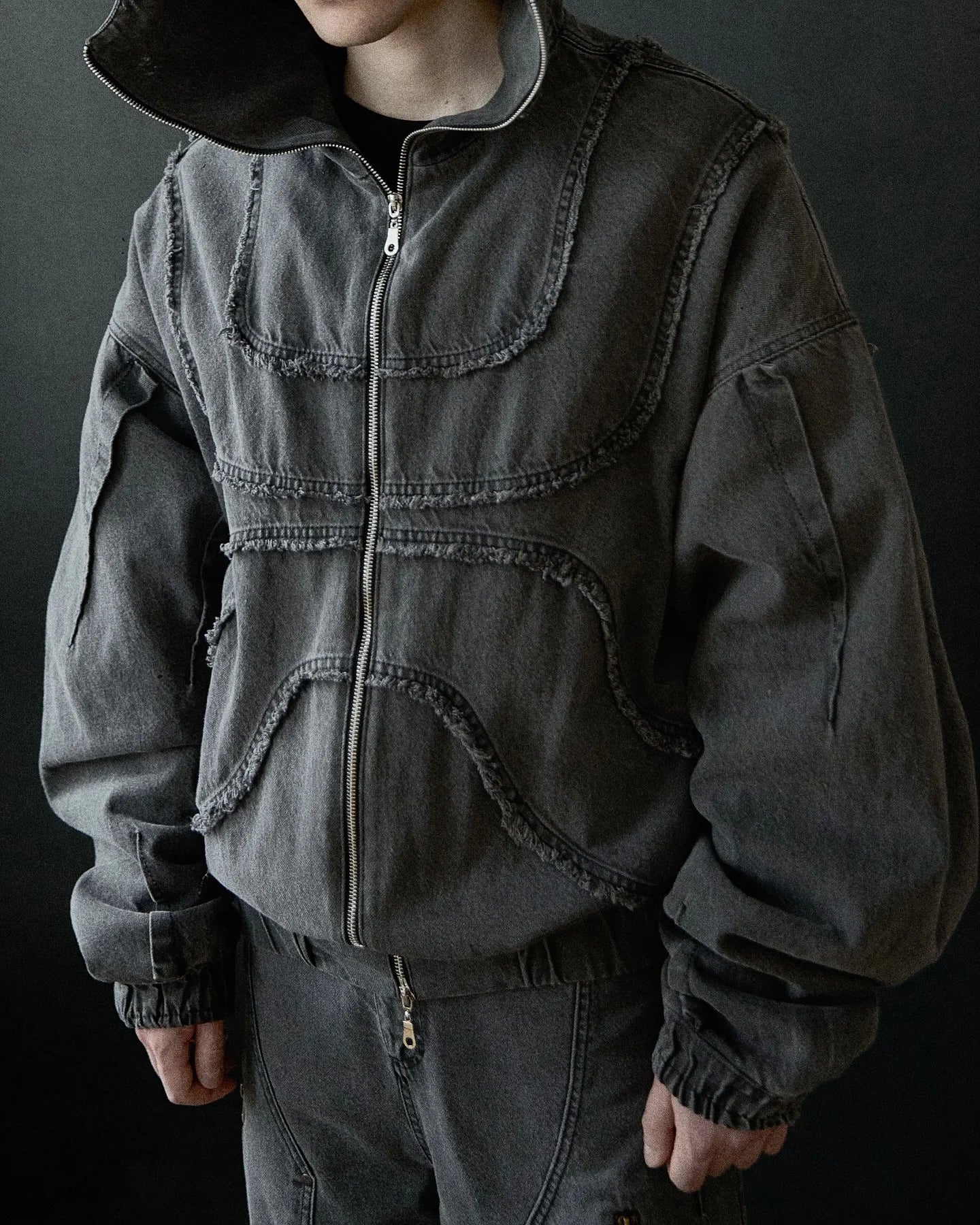 Y2K Denim Jacket American Splicing Style Gothic Vintage Trend Unisex Streetwear Punk High Street Oversized Leisure Zip Up Hoodie