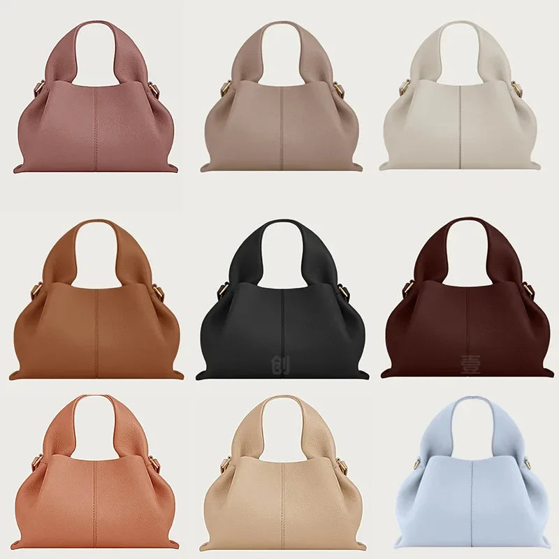 Cloud Dumpling Soft Leather Shoulder Crossbody Bag Unique Design Handbag Popular Fashion Small Niche Design Crossbody Bag