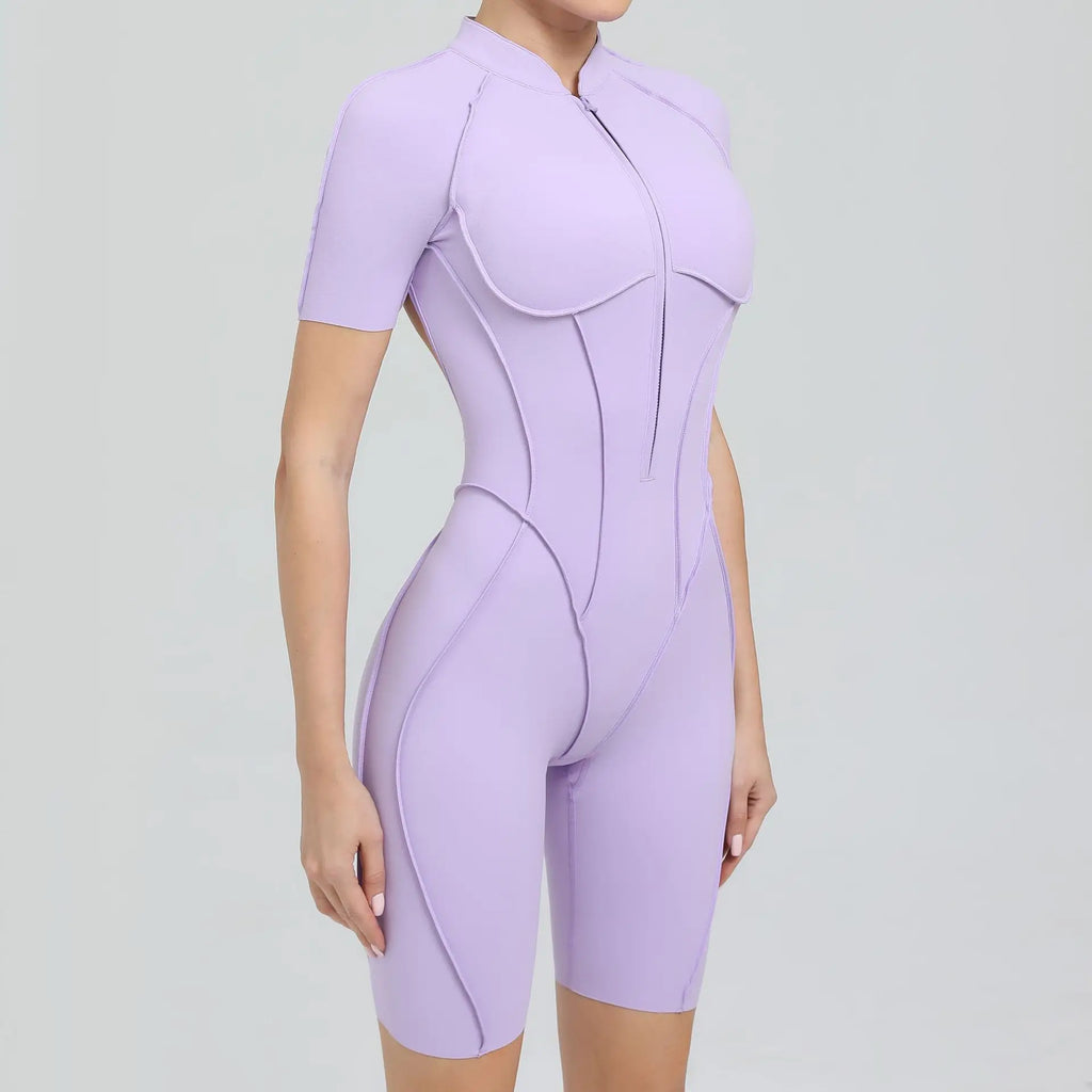 Women's Sports Jumpsuit Zipper Yoga Set Fitness Combination Lift Buttocks Bare Back Gym Sexy Sports Jumpsuit Gym Romper