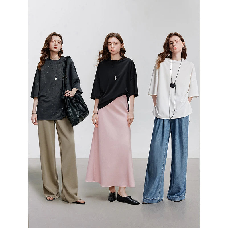 TOYOUTH Women Short Sleeve T shirt 2025 Spring New Tops 8521010