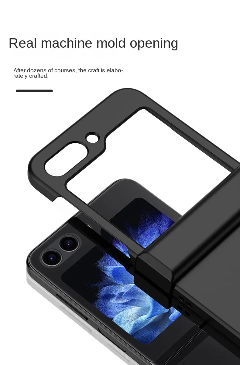 Skin Feel Hard Shell Phone Case for Samsung Galaxy Z Flip 6 5 4 3  Flip6 Flip5 Flip4 Flip3 5G Hinge Protection Shockproof Cover