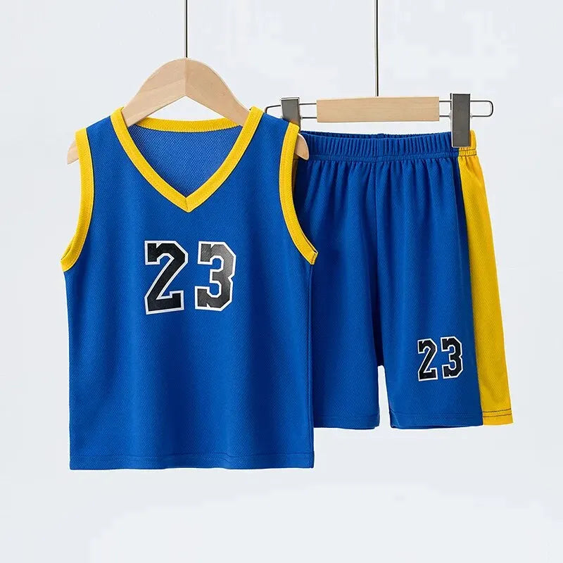 2/4 Pieces Of Summer Children's Quick-drying Sports Suit Boys Running Vest girls Casual Joker Shorts Breathable Short Sleeves