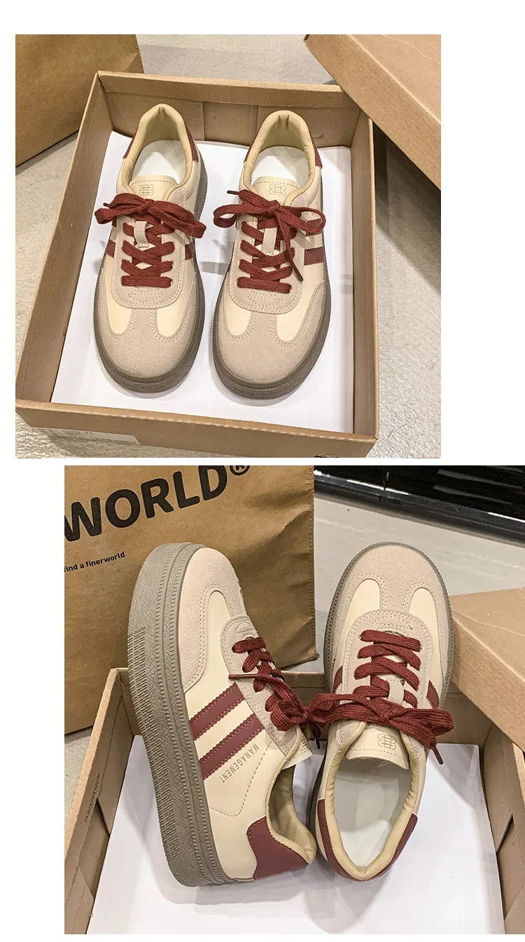 Women's Casual Sports Shoes Spring New Style Versatile Lightweight Lace-Up Mesh Thick Bottom Foot-Extending Dad Sneakers