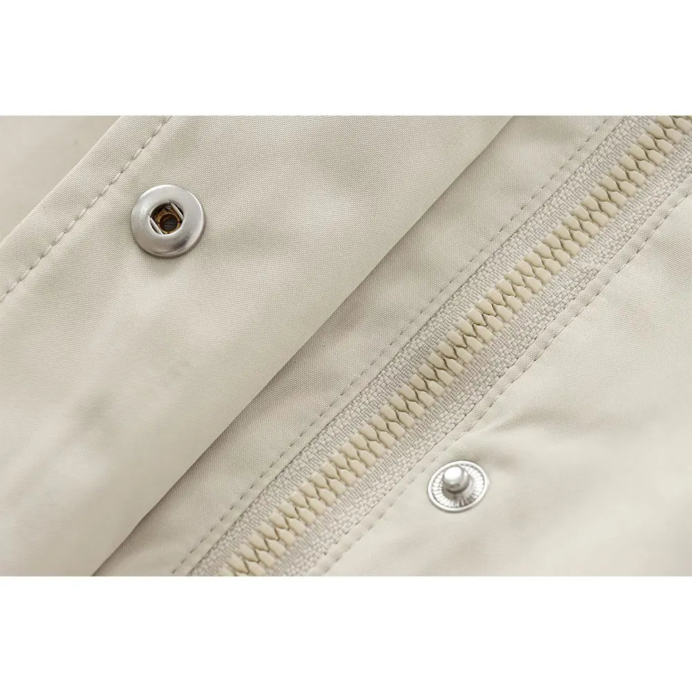 DUOPERI Women Fashion Spring Autumn Solid Jacket with Hat Long Sleeves Female Chic Lady Casual Outfits