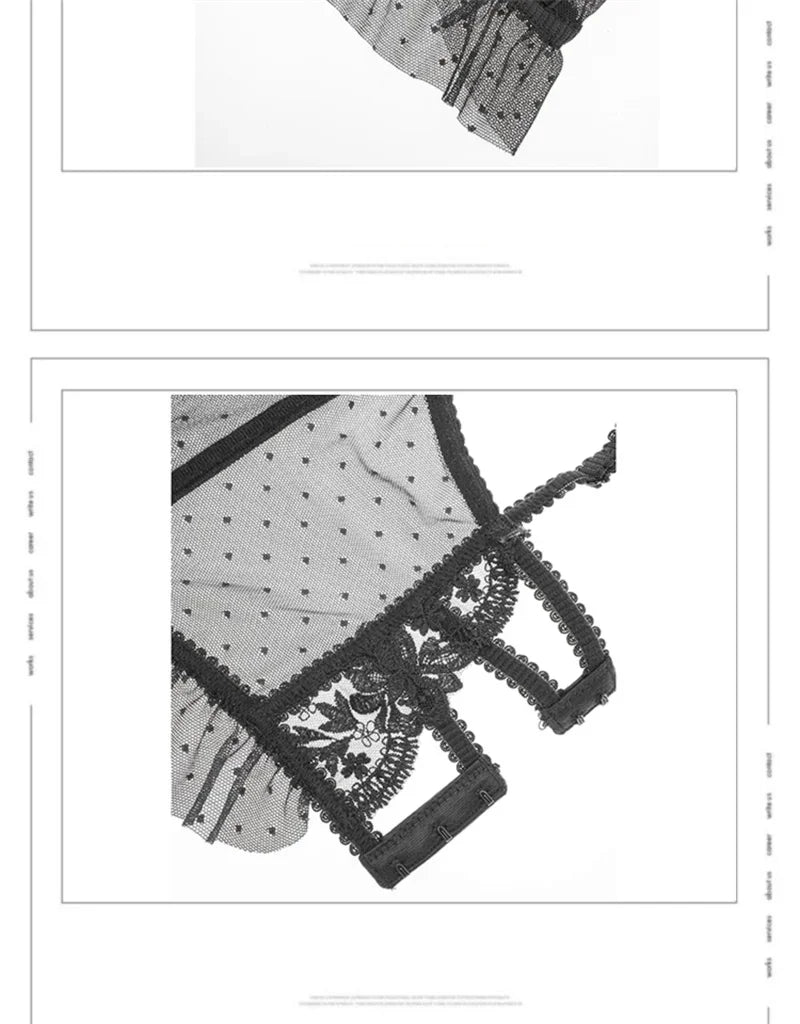 French Sexy Ultra Thin Underwear Women Lace Embroidery Flowers Bra Set Breathable Body Shap Bras and Thongs Sets Lingerie