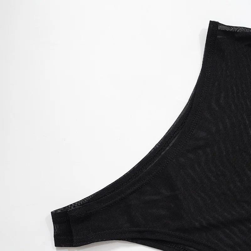 Sexy Bodysuit Lingerie Applique One-Pieces Body Feminino See Through Black Top Women Rave Outfit Turtleneck Lenceria Tranparente